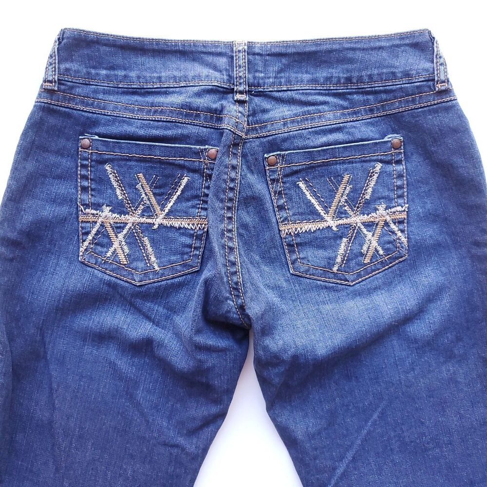Wrangler Bootcut Embroidered Jeans Sz 5 Low Rise SAMPLE 30 x 33 Western Cowgirl